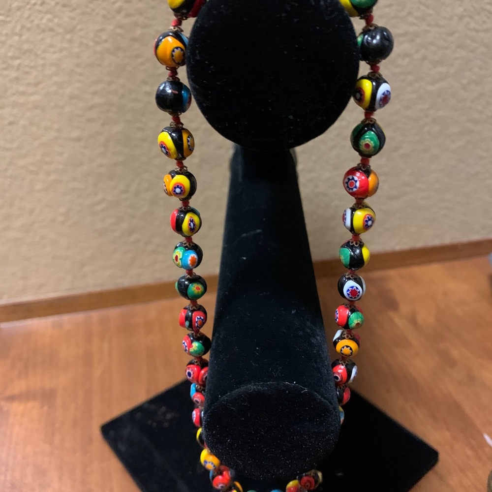 Vtg Murano Venetian Millefiori Glass Necklace View 5